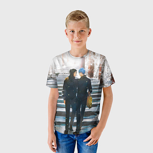Детская футболка Годжо и Гетто - Магическая битва / 3D-принт – фото 3