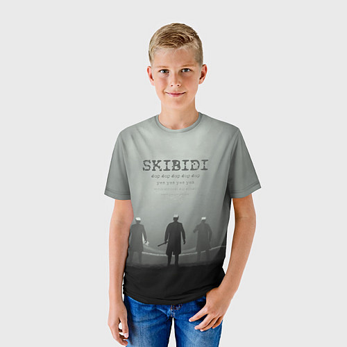 Детская футболка Skibisi toilet Camera men / 3D-принт – фото 3