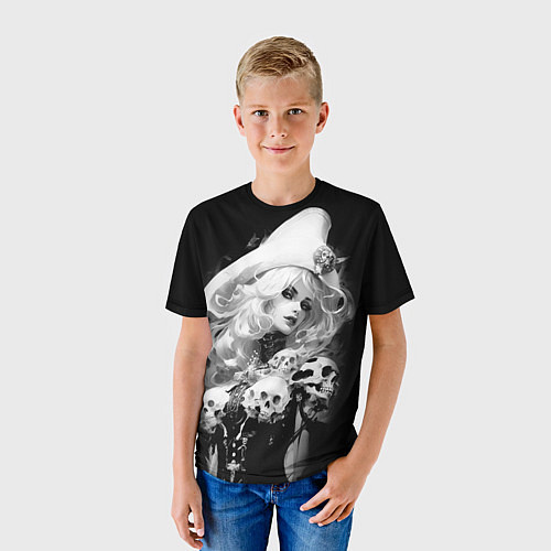 Детская футболка Ведьма в белой треуголке / 3D-принт – фото 3