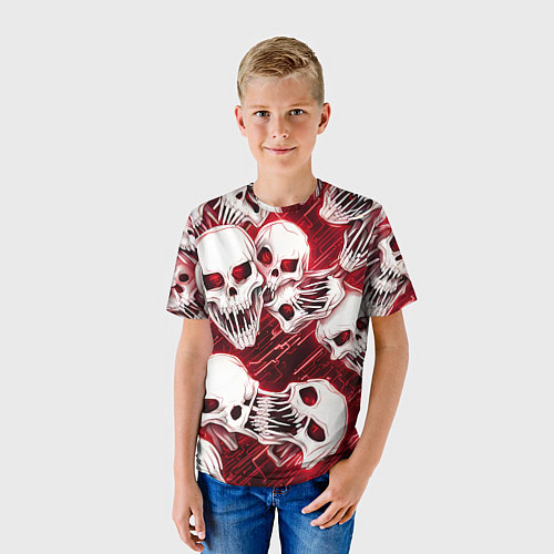 Детская футболка Черепа киберпанк / 3D-принт – фото 3