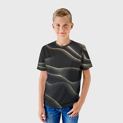 Детская футболка Объемная темная текстура / 3D-принт – фото 3