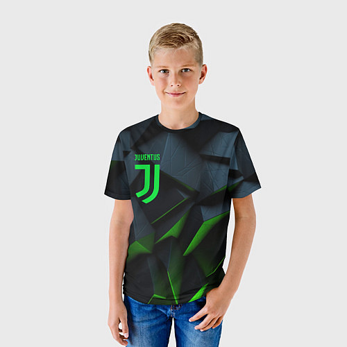 Детская футболка Juventus black green logo / 3D-принт – фото 3