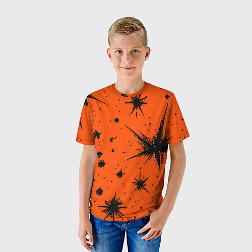 Детская футболка Огненный оранжевый абстракция / 3D-принт – фото 3