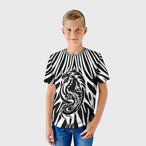 Детская футболка Абстракция с драконом / 3D-принт – фото 3