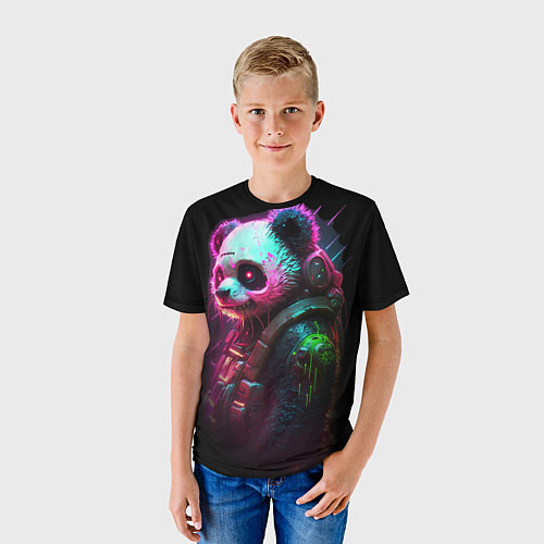 Детская футболка Cyberpunk panda / 3D-принт – фото 3