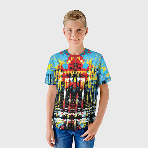 Детская футболка Зеркальная абстракция - нейросеть / 3D-принт – фото 3