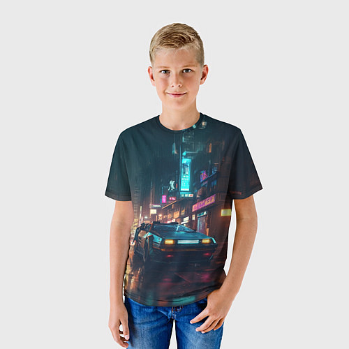 Детская футболка Пейзаж в стиле Бегущий по лезвию / 3D-принт – фото 3