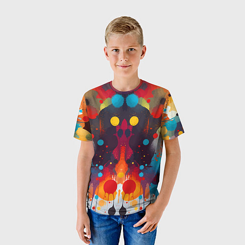 Детская футболка Mirrow colorful blots - abstraction - vogue / 3D-принт – фото 3