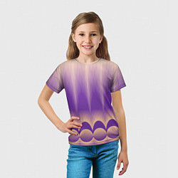 Футболка детская Фиолетовый градиент в полоску, цвет: 3D-принт — фото 2