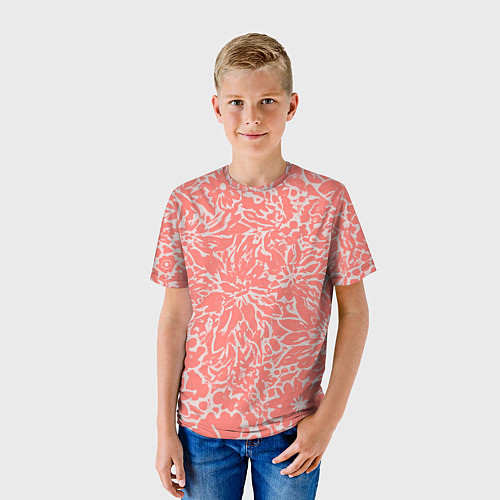 Детская футболка Цветочный персиковый / 3D-принт – фото 3