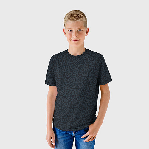 Детская футболка Чёрно-синий паттерн / 3D-принт – фото 3