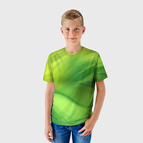 Детская футболка Green lighting background / 3D-принт – фото 3