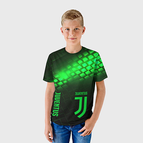 Детская футболка Juventus green logo neon / 3D-принт – фото 3