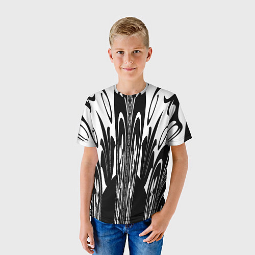 Детская футболка Черные завихрения / 3D-принт – фото 3