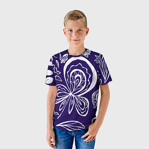 Детская футболка Абстрактный узор, каракули / 3D-принт – фото 3