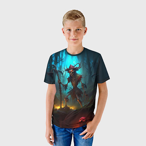 Детская футболка Скелет в мрачном лесу / 3D-принт – фото 3