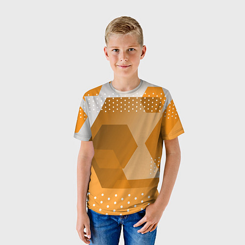 Детская футболка Яркий геометрический декоративный фон / 3D-принт – фото 3