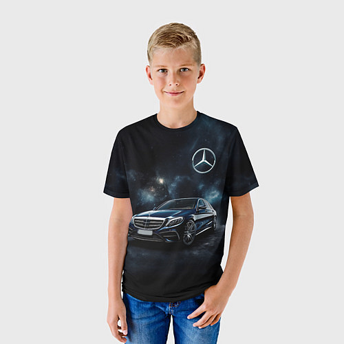 Детская футболка Mercedes Benz galaxy / 3D-принт – фото 3