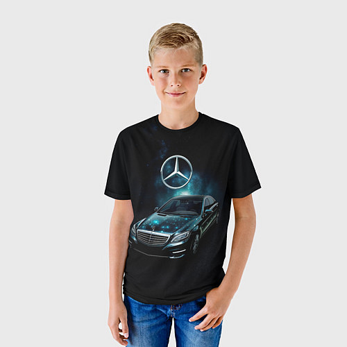 Детская футболка Mercedes Benz dark style / 3D-принт – фото 3