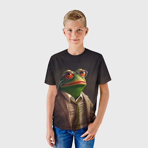 Детская футболка Лягушка Пепе в костюме / 3D-принт – фото 3