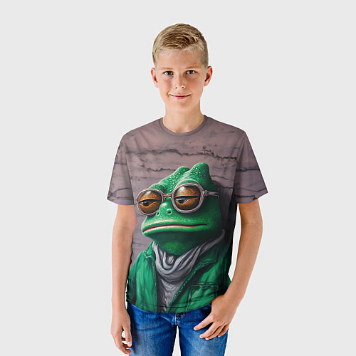 Детская футболка Уставшная лягушка Пепе / 3D-принт – фото 3