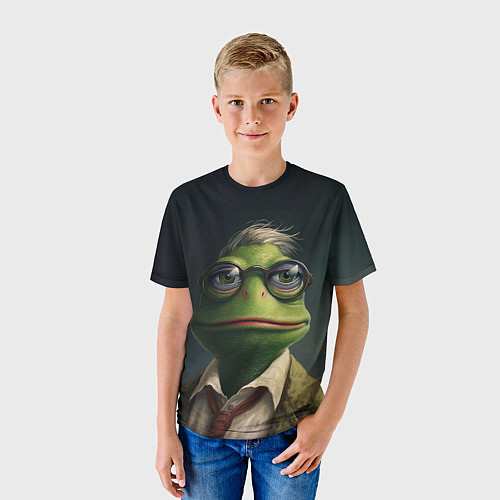 Детская футболка Лягушка Пепе в очках / 3D-принт – фото 3