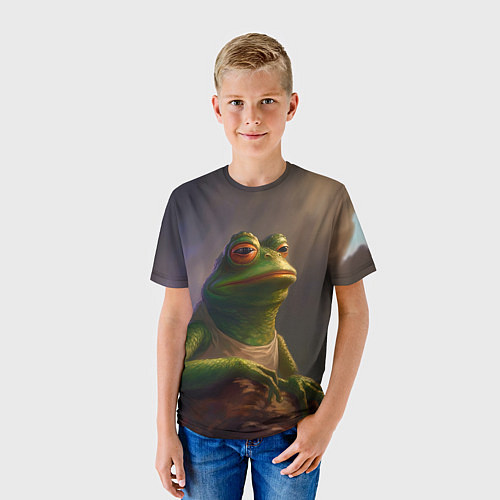Детская футболка Натуральная лягушка Пепе / 3D-принт – фото 3