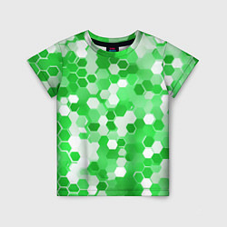 Футболка детская Кибер Hexagon Зелёный, цвет: 3D-принт