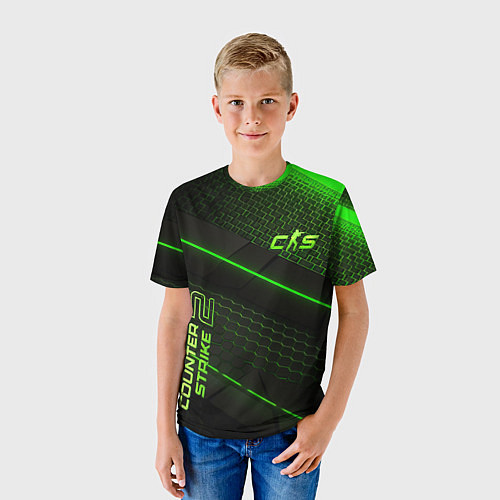 Детская футболка CS2 green neon / 3D-принт – фото 3