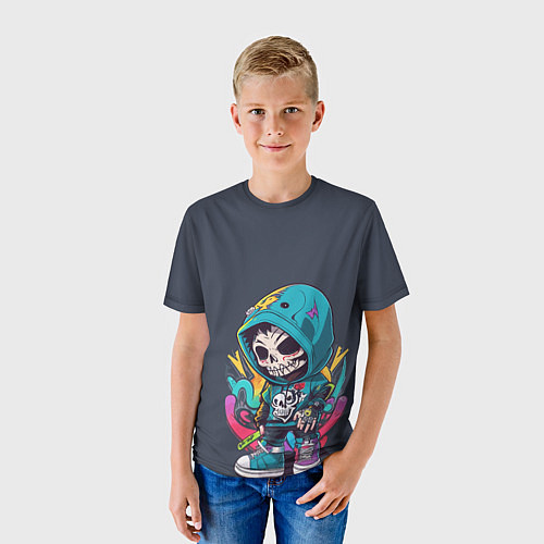 Детская футболка Граффити скелет / 3D-принт – фото 3