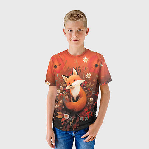 Детская футболка Умилительный лисёнок / 3D-принт – фото 3