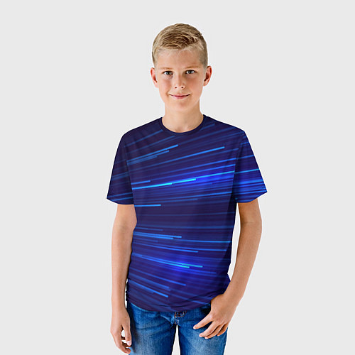 Детская футболка Яркие неоновые полосы - минимализм / 3D-принт – фото 3