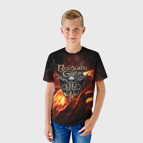 Детская футболка Baldurs Gate 3 fire / 3D-принт – фото 3