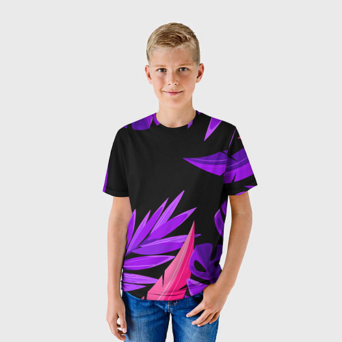 Детская футболка Floral composition - neon / 3D-принт – фото 3