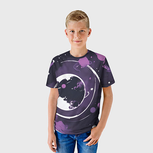Детская футболка Фиолетовый космос - нейросеть / 3D-принт – фото 3
