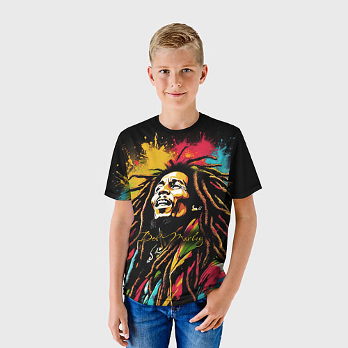 Детская футболка Боб Марли в стиле арт / 3D-принт – фото 3