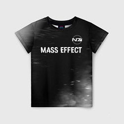 Футболка детская Mass Effect glitch на темном фоне: символ сверху, цвет: 3D-принт
