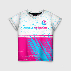 Футболка детская Angels of Death neon gradient style: символ сверху, цвет: 3D-принт