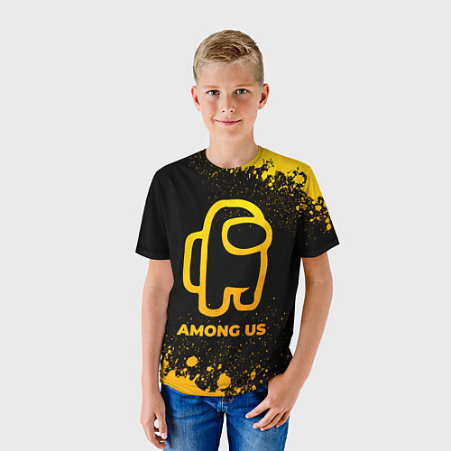 Детская футболка Among Us - gold gradient / 3D-принт – фото 3