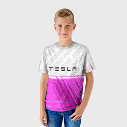 Футболка детская Tesla pro racing: символ сверху, цвет: 3D-принт — фото 2