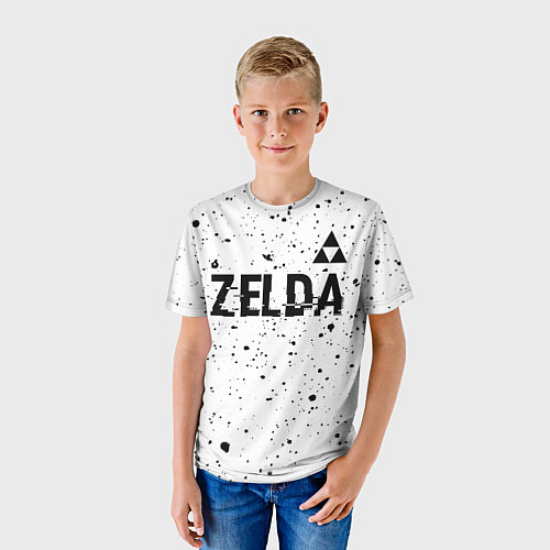 Детская футболка Zelda glitch на светлом фоне: символ сверху / 3D-принт – фото 3