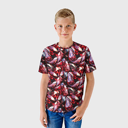 Детская футболка Рубиновый паттерн / 3D-принт – фото 3