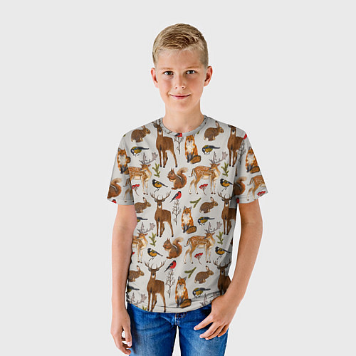 Детская футболка Лесные животные / 3D-принт – фото 3