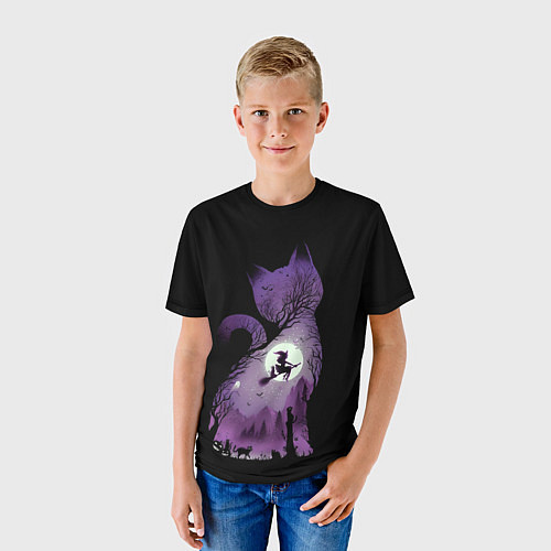Детская футболка Кот в ночи / 3D-принт – фото 3