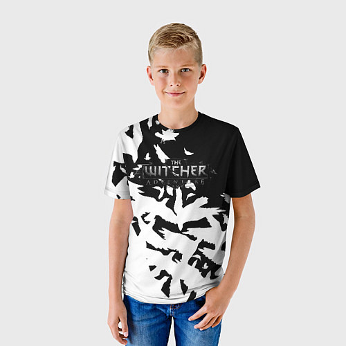 Детская футболка Ведьмак птицы паттерн / 3D-принт – фото 3