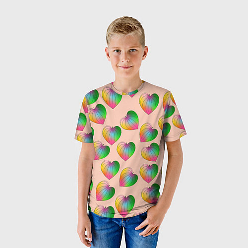 Детская футболка Цветной листик / 3D-принт – фото 3