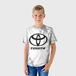 Футболка детская Toyota speed на светлом фоне со следами шин, цвет: 3D-принт — фото 2