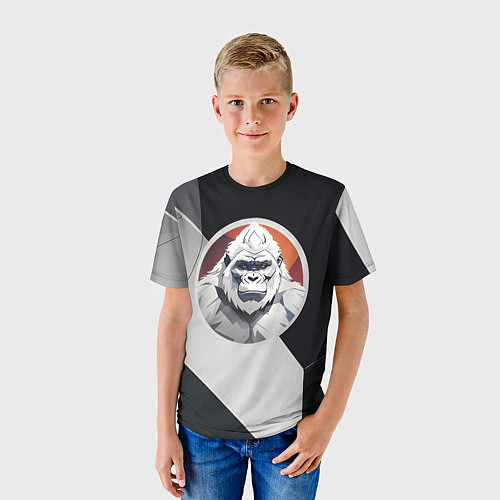 Детская футболка Белая горилла / 3D-принт – фото 3