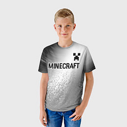 Футболка детская Minecraft glitch на светлом фоне: символ сверху, цвет: 3D-принт — фото 2