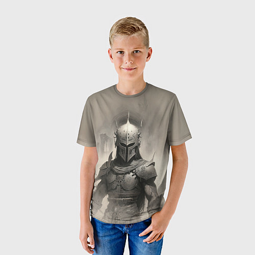Детская футболка Воин в тумане / 3D-принт – фото 3